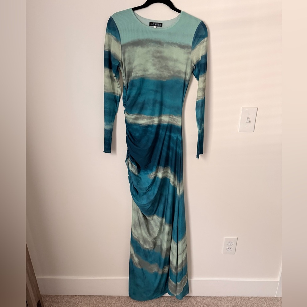 Elegant Mesh Maxi Bodycon Dress